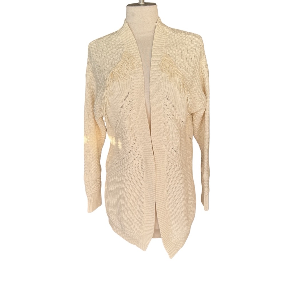Promod Cream Fringe Cardigan